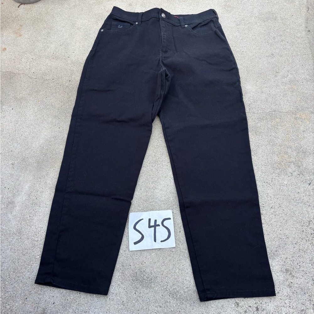 Gloria Vanderbilt Dark Black High Rise Jeans Women's Size 14 Short or 32x28